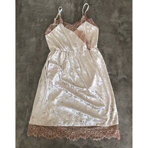 Womens Dress Medium Fairy Grunge Crushed Velvet Lace Ethereal Y2K Romantic Boho